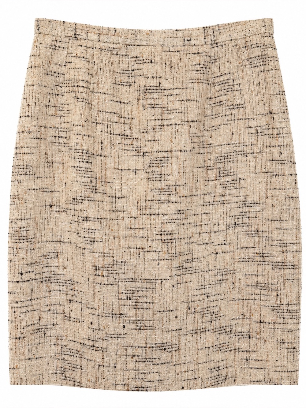 Vintage 80's Burberrys Cream Color Tweed Pencil Skirt Size 10 Wool Rayon Lined